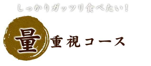 りガッツリ食べたい量重視コース